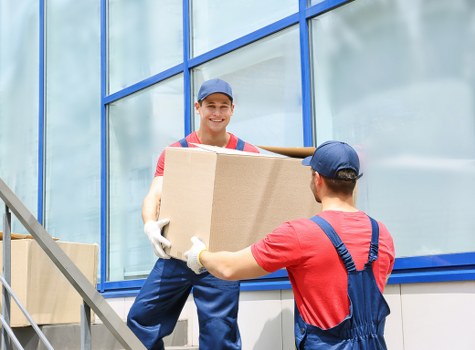 Moving team handling access and loading near Waterloo properties