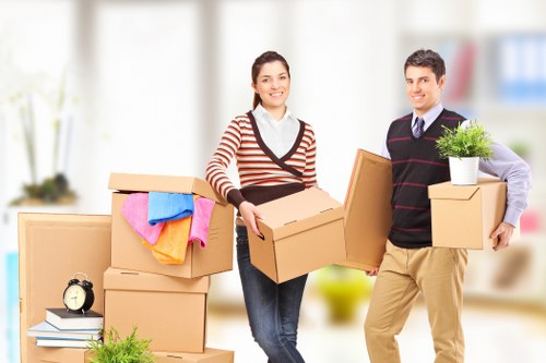 Furniture and boxes loaded into a removal truck