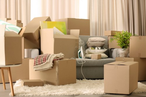 Loading furniture and boxes into a moving van in Waterloo