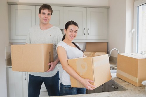 Office relocation items organized for a Waterloo commercial move